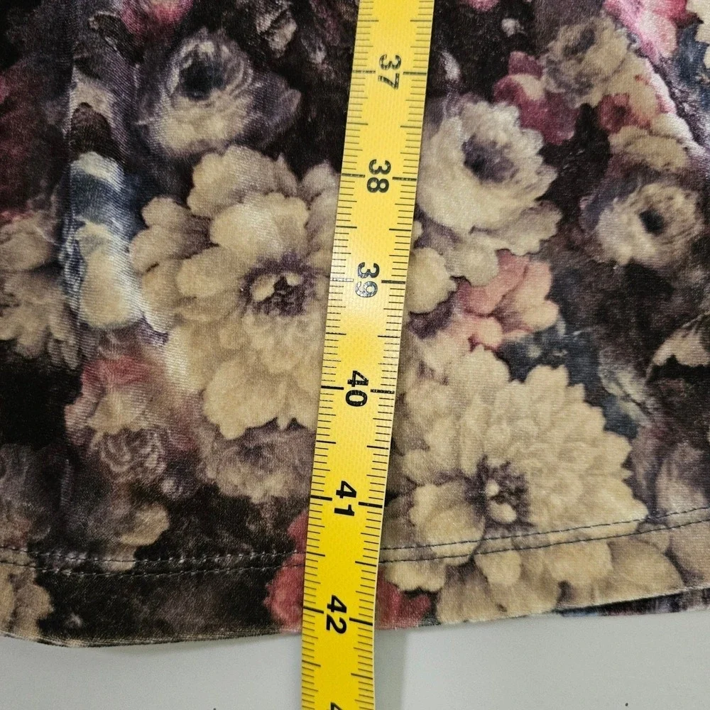 Vintage Forever 21 Floral Velvet Maxi Skirt Medium Fairygrunge Y2K Romantic